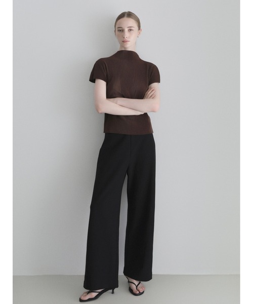 NOWNS Seine Pleats tops プリーツ トップス 黒 NOWNS tシャツ 半袖 Seine | Pleats tops レディース : ZOZOTOWN Yahoo