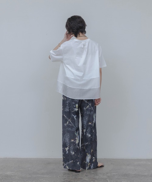 Eimee Law バードボタニカルプリントリラックスパンツ Eimee Law（エイミーロウ） パンツ バードボタニカルプリント