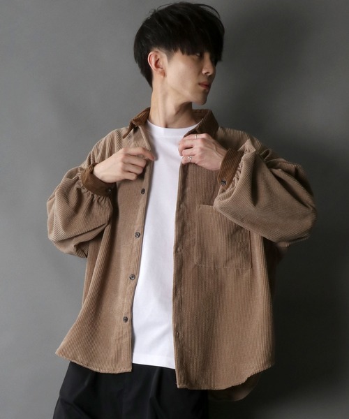 「SITRY」 「HALHAM」長袖ネルシャツ M キナリ メンズ_画像4