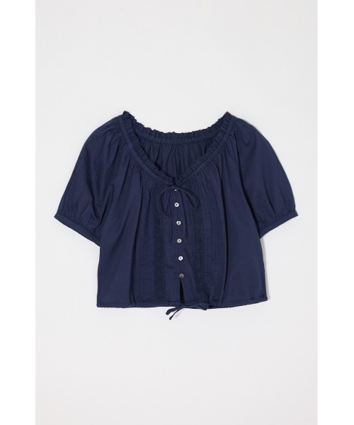 moussy PUFF SLEEVE TUCK ブラウス MOUSSY PUFF SLEEVE TUCK ブラウス BLK -靴＆ファッション通販