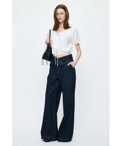 MOUSSY（マウジー） ブラウス シャツ SCOOP NECK PIN TUCK ブラウス