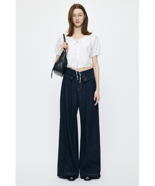 MOUSSY（マウジー） ブラウス シャツ SCOOP NECK PIN TUCK ブラウス 