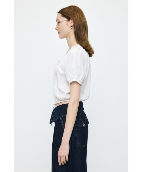 MOUSSY（マウジー） ブラウス シャツ SCOOP NECK PIN TUCK ブラウス