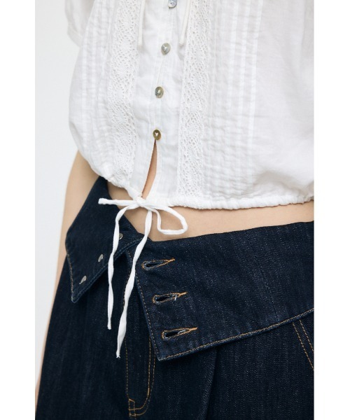 MOUSSY（マウジー） ブラウス シャツ SCOOP NECK PIN TUCK ブラウス