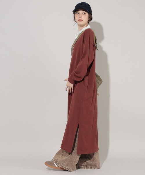「GEORGE'S」 長袖ワンピース MEDIUM ネイビー レディース_画像3