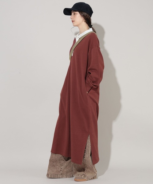 「GEORGE'S」 長袖ワンピース MEDIUM ネイビー レディース_画像4