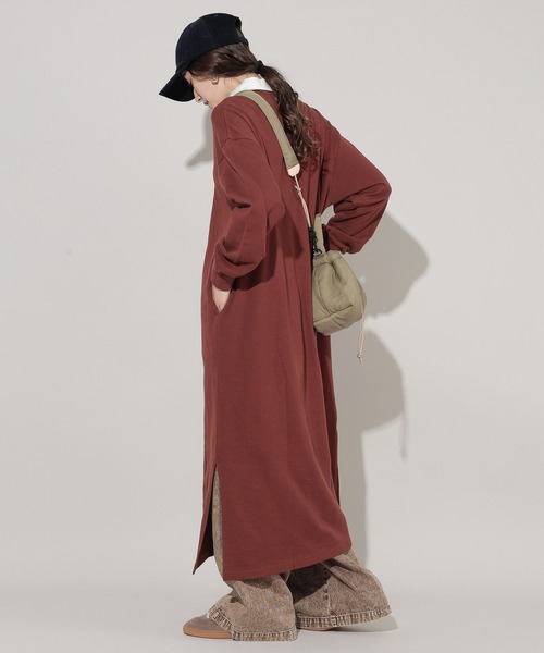 「GEORGE'S」 長袖ワンピース MEDIUM ネイビー レディース_画像5