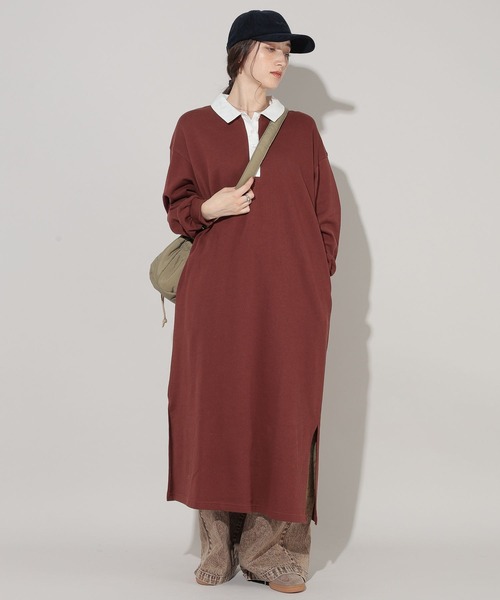 「GEORGE'S」 長袖ワンピース MEDIUM ネイビー レディース_画像6