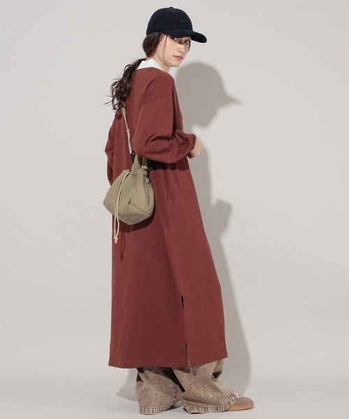 「GEORGE'S」 長袖ワンピース MEDIUM ネイビー レディース_画像9
