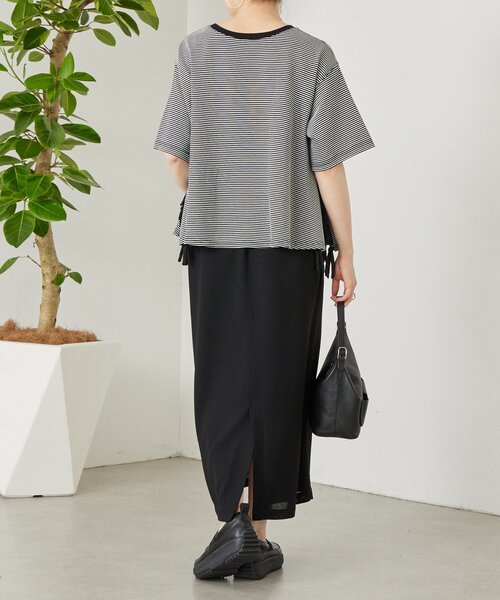 BEARDSLEY（ビアズリー） tシャツ 半袖 サイドフリンジニットTee