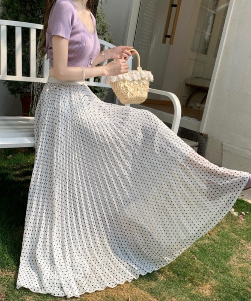 FAVORITO スカート ドット柄ロングスカート : ZOZOTOWN Yahoo!店