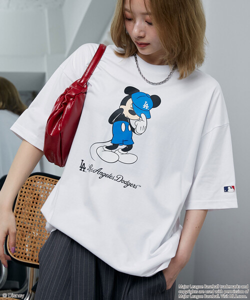 PUBLUX（パブリュクス） tシャツ MLB/MICKEY MOUSE/別注 プリント T