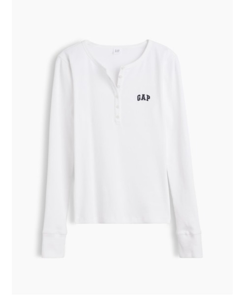 GAP（ギャップ） ヘンリーネック tシャツ リブ GAPロゴ ヘンリーネック