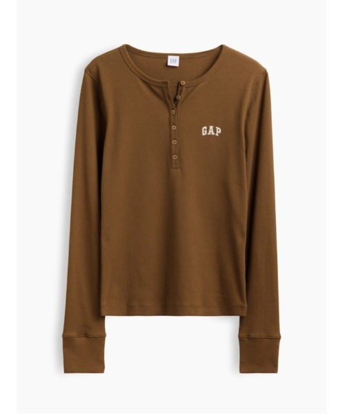 GAP（ギャップ） ヘンリーネック tシャツ リブ GAPロゴ ヘンリーネック