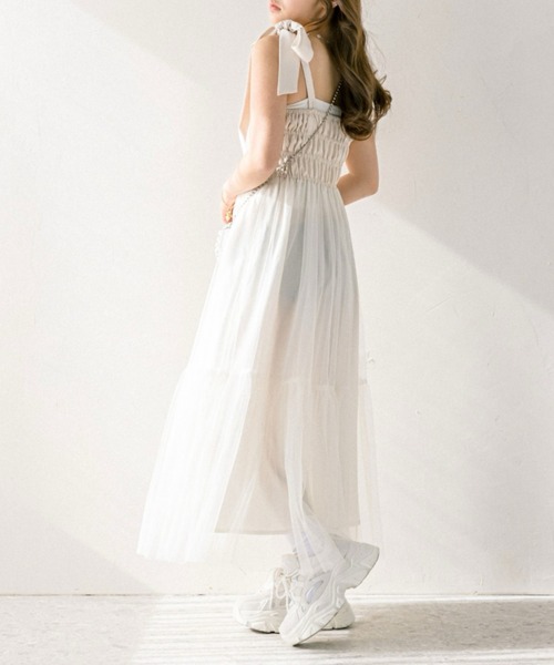 「OLIVE des OLIVE」 キャミソールワンピース MEDIUM アイボリー レディース_画像4