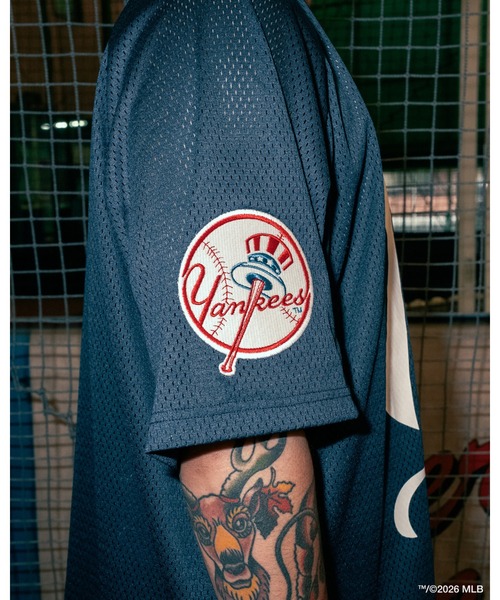 KEBOZ（ケボズ） tシャツ × MLB NEW YORK YANKEES MESH TEE メンズ