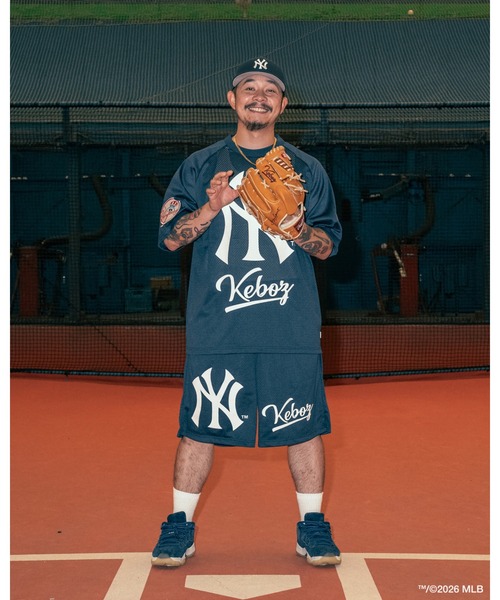 KEBOZ（ケボズ） tシャツ × MLB NEW YORK YANKEES MESH TEE メンズ