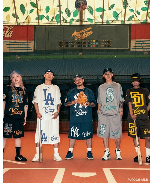 KEBOZ（ケボズ） tシャツ × MLB NEW YORK YANKEES MESH TEE メンズ