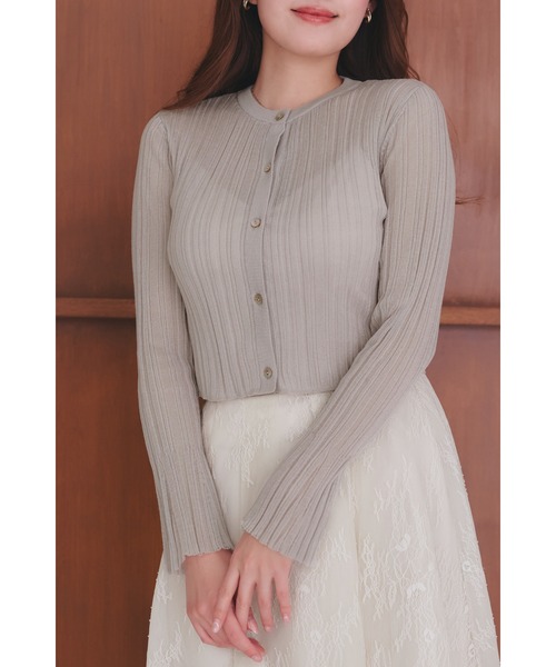 「Her lip to」 ニットカーディガン M ベージュ レディース_画像6