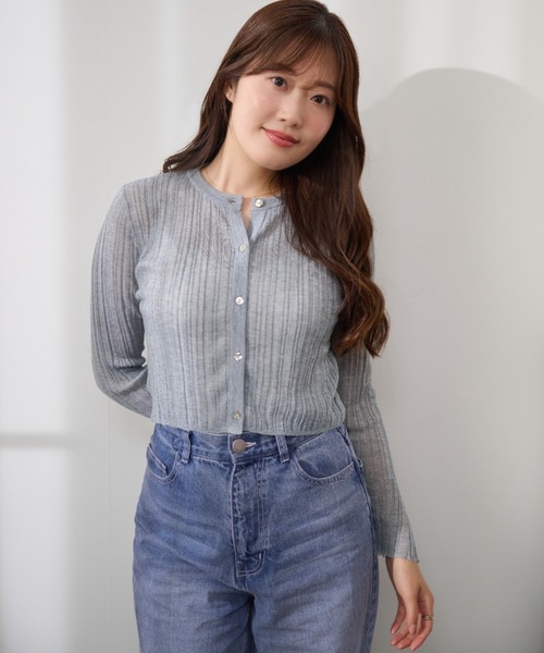 「Her lip to」 ニットカーディガン M ベージュ レディース_画像7