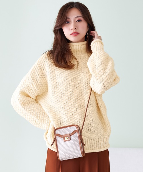 完売品　NKNIT カシミヤ混ニット　セーター　ベージュ　チャンキー ニット セーター チャンキーニットプルオーバー レディース : ZOZOTOWN
