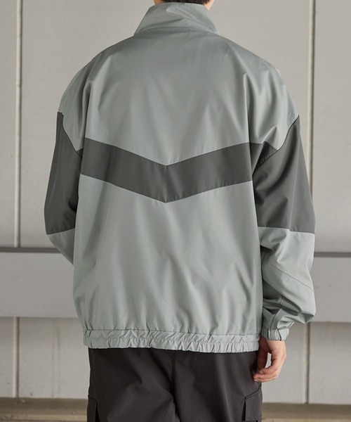 ボリュームスリーブ ジャンパー　グレー　新品 Anchor Smith ブルゾン アウター ビッグシルエット切り替えバイ