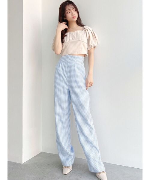 nagonstans ギンガムチェックストレートパンツS BEAUTY&YOUTH UNITED ARROWS（ビューティーアンドユース
