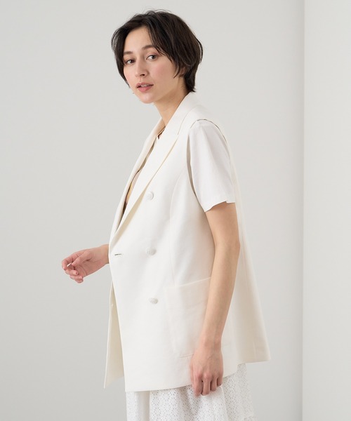 ANAYI ベージュ ジレ セットアップ対応商品】ポリツイルベルテッドジレ | ANAYI