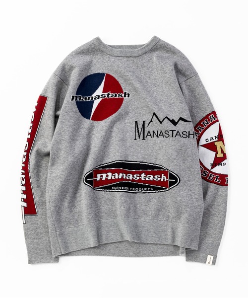 セーター ニット MANASTASH/マナスタッシュ/MULTI CLASSIC LOGO CREWNECK KNIT メンズ レディース