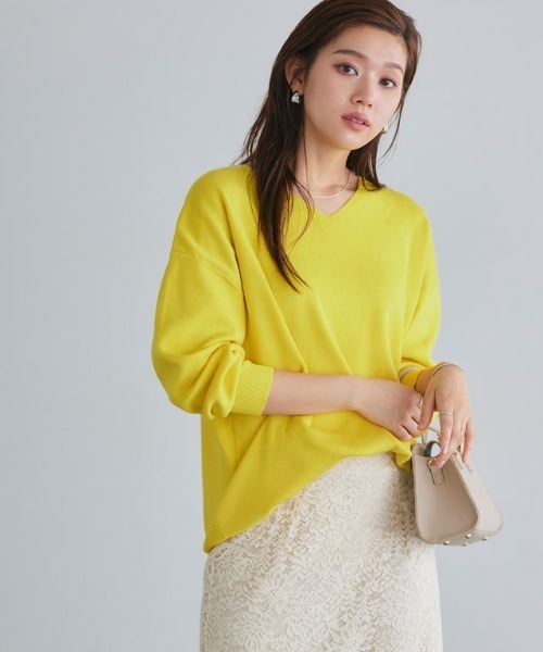 Pierrot ニット セーター Vネックニットプルオーバー レディース