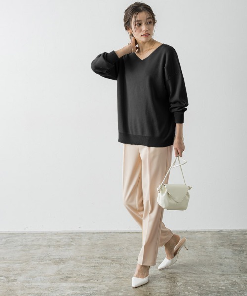 Pierrot ニット セーター Vネックニットプルオーバー レディース