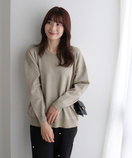 Pierrot ニット セーター Vネックニットプルオーバー レディース