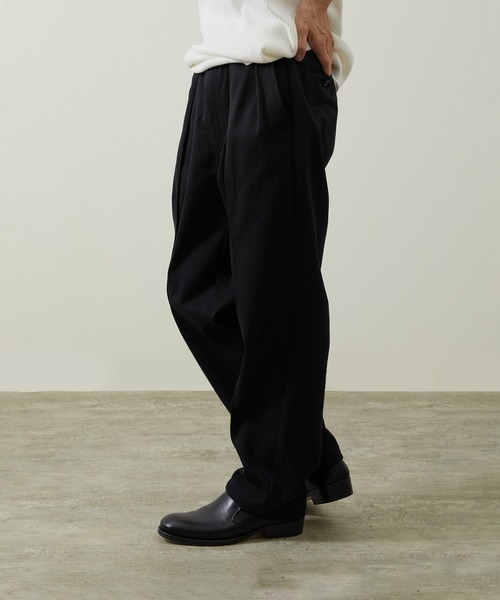 L'Appartement×AMERICANA*チノタックワイドパンツ*38 アー・ヴェ・ヴェ a.v.v 【洗える】チノタックワイドパンツ