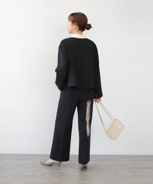 Jines パンツ シンプルワイドパンツ「セットアップ有り