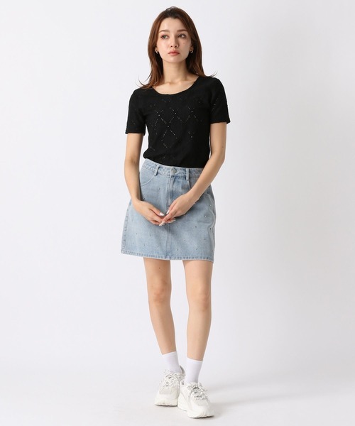 FOREVER21 デニムスカート 「2024SS」キラキラデニムミニ