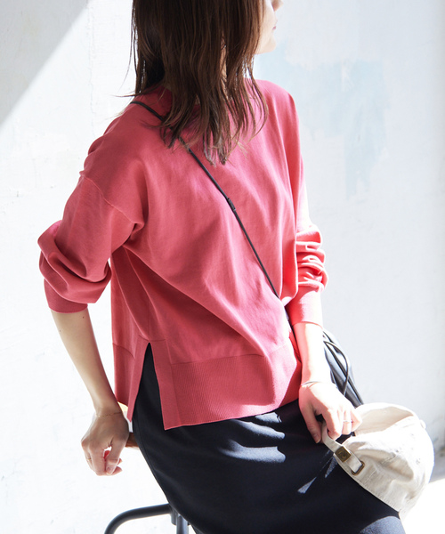SLOBE IENA　ニット　ピンク ¥11,000税込 スローブ イエナ SLOBE IENA リネン混畦ニット （ピンク