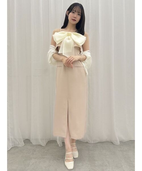 【完売品】ダズリン　リボンデザインワンピース dazzlin（ダズリン）の「リボンデザインIラインワンピース