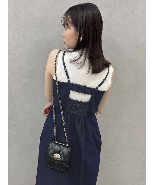 新品サンプル　dazzlin リボン　Iラインワンピース デニム　完売品 新品サンプル dazzlin リボン Iラインワンピース デニム 完売品