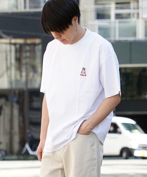 tシャツ 「unisex」アニマル サガラ刺繍 ワンポイントTシャツ