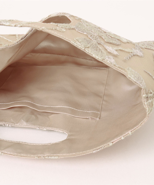 niana（ニアナ） ハンドバッグ サテン刺繍レースハンドバッグ 結婚式