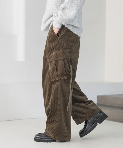 カーゴパンツ コーデュロイバギーカーゴパンツ/パラシュートパンツ メンズ