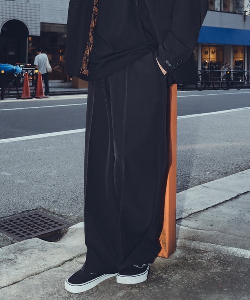 Subciety スラックス SIDE ZIP WIDE SLACKS メンズ レディース