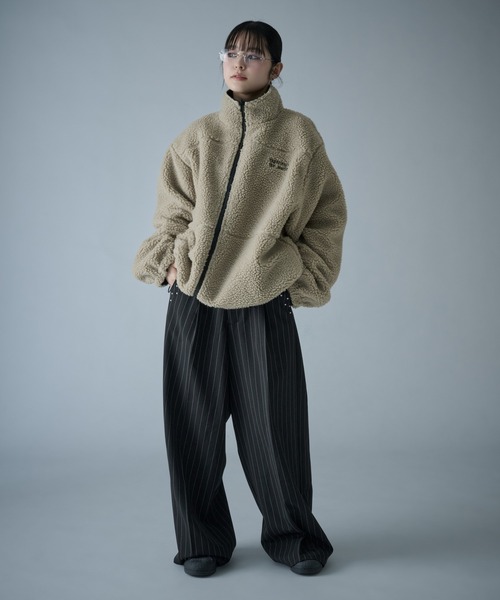 IKE アイケーイー ナイロン×ボアブルゾン サイズ2 kutir（クティール） ブルゾン アウター ボア 2WAY REVERSIBLE NYLON