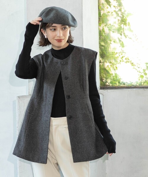 OPAQUE.CLIP（オペークドットクリップ） ベスト ジレ ウールライク