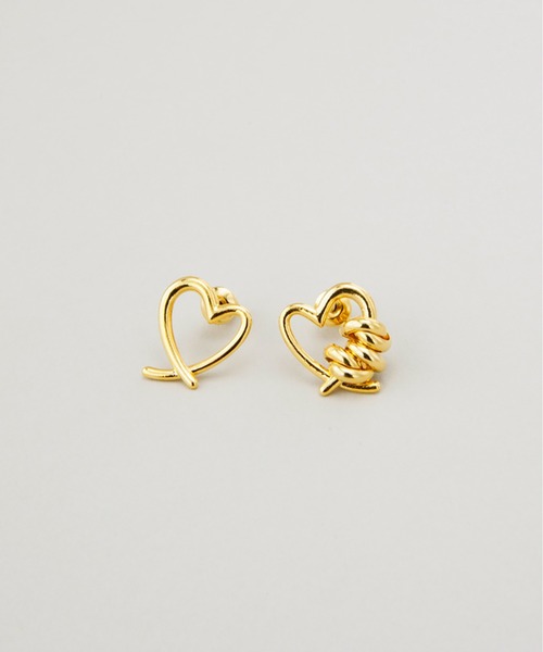 Casselini ピアス LAPUIS(ラピュイ)Line Coil Heart pierced earrings 
