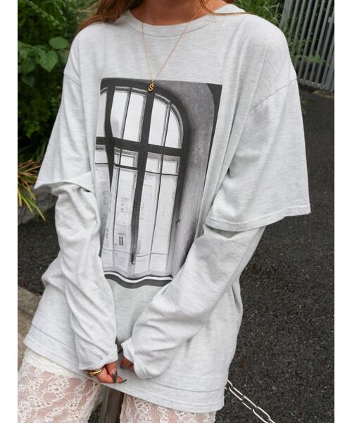 Ungrid（アングリッド） tシャツ フォトプリントレイヤードロング