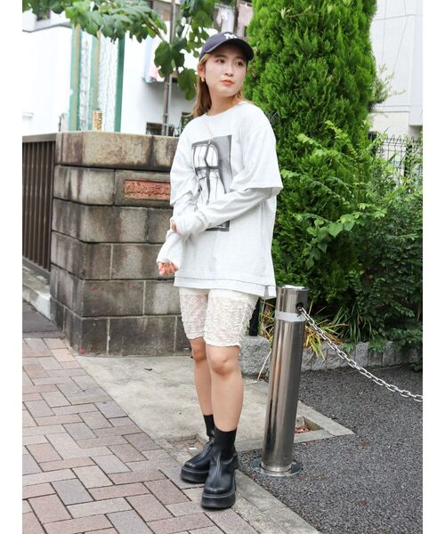 Ungrid（アングリッド） tシャツ フォトプリントレイヤードロング