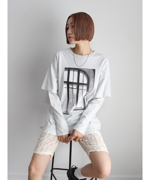 Ungrid（アングリッド） tシャツ フォトプリントレイヤードロング
