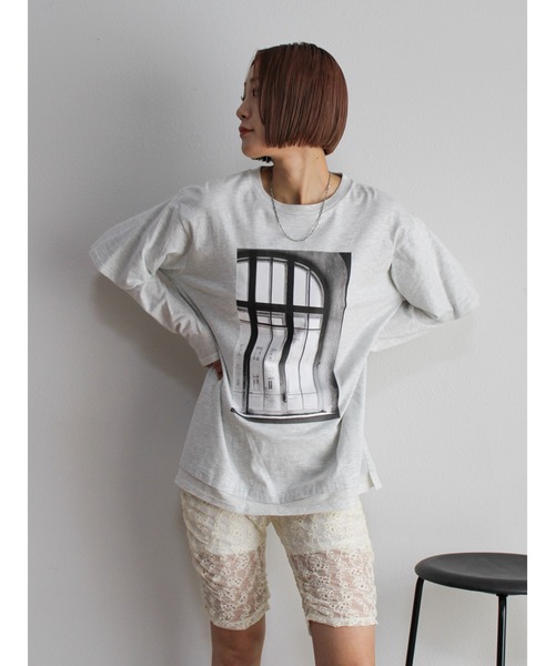 アングリッド フォトプリントロングスリーブtee セール】フォトプリントレイヤードロングスリーブTee（Tシャツ