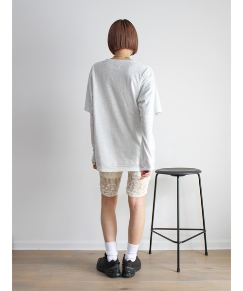 Ungrid  ルミネ限定 フォトプリントロングスリーブTee Ungrid（アングリッド） tシャツ フォトプリントレイヤードロング